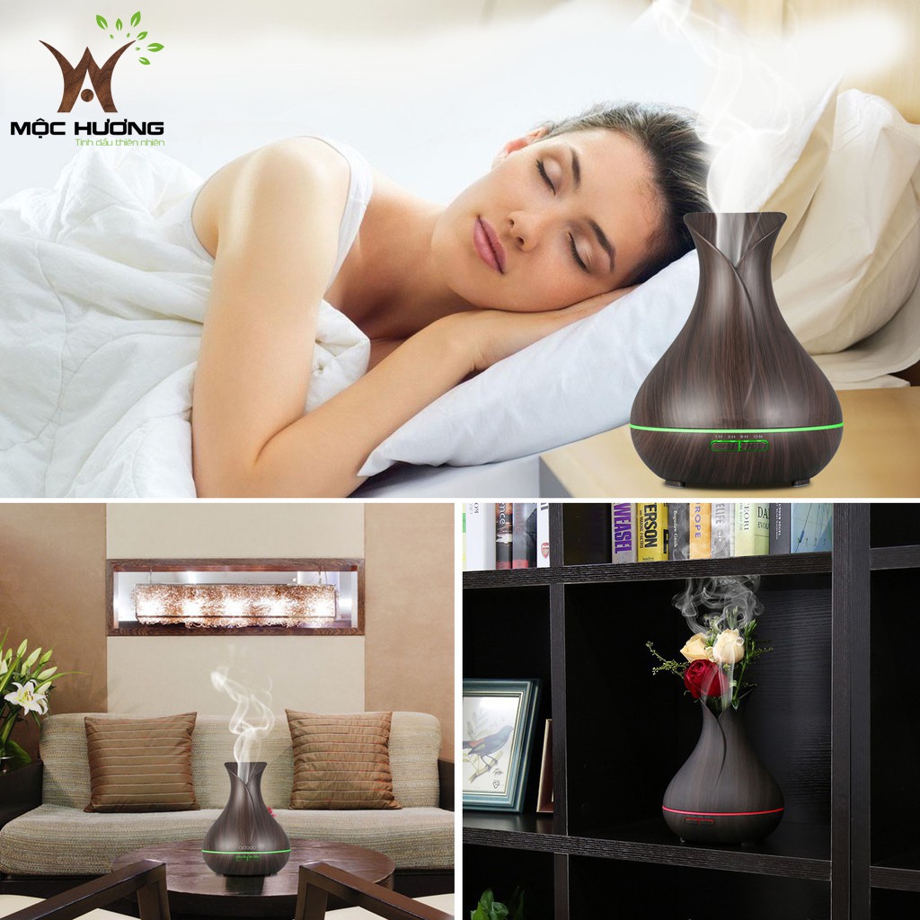 Máy tỏa tính dầu Tulip 550ml, khuếch tàn hương thơm, có REMOTE + 2 chai tinh dầu