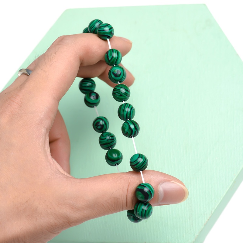 Vòng Tay Chuỗi Hạt Đá Malachite Tự Nhiên 6 / 810 mm Giảm Căng Thẳng Tự Phục Hồi Làm Quà Tặng Cho Bạn Bè