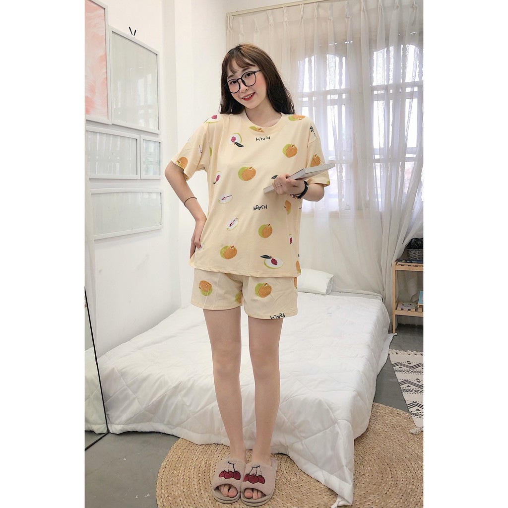 Đồ bộ nữ cộc tay - mặc nhà - chất thun sữa mềm mại co giãn | BigBuy360 - bigbuy360.vn