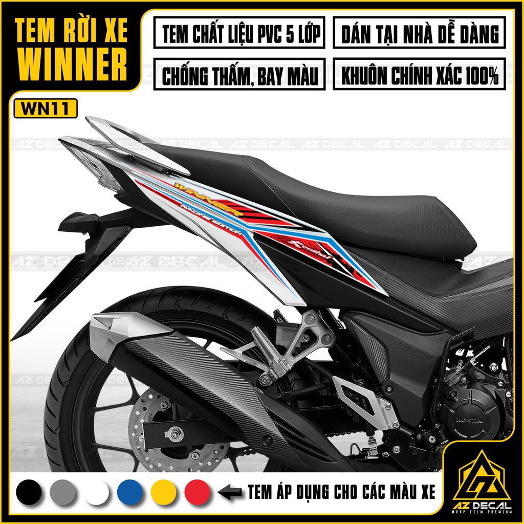 [New] Tem Rời Honda Winner 150 Mẫu Dunlop |WN11|Chất Liệu PVC 5 Lớp, Chống Thấm Nước, Chống Bay Màu