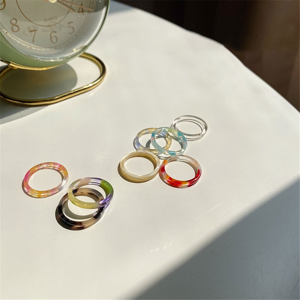 Nhẫn Đeo Khớp Ngón Tay Trong Suốt 7 Màu Thời Trang Hàn Quốc Cổ Điển