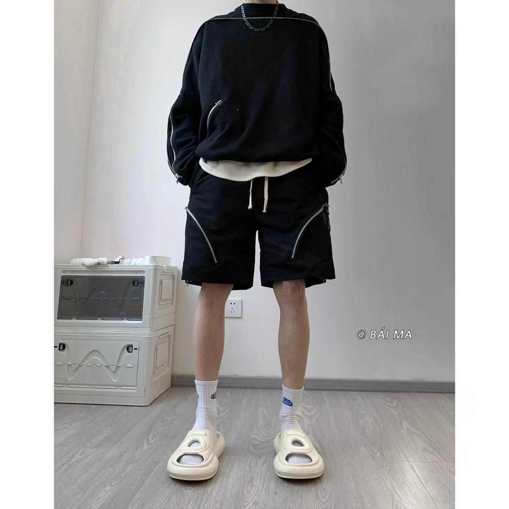 Quần short ngố nam chát dù gió hạt cao cấp khoá kéo cá tính AUTOMAN Q48