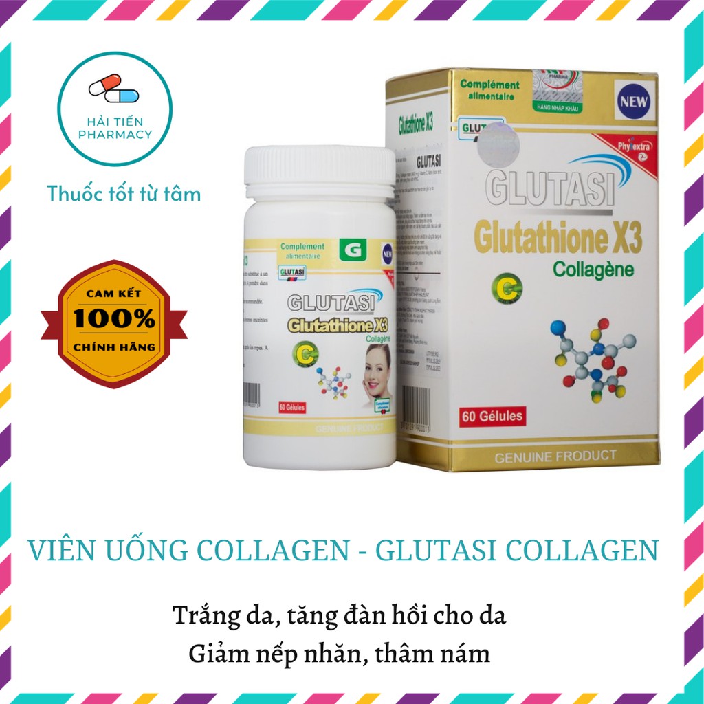 Viên Uống Collagen - Hỗ Trợ Chống Oxy Hóa Glutasi Glutathione X3 Phytextra 60 Viên