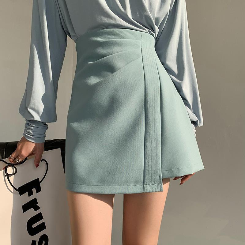 COZOK Chân Váy Chữ A Màu Sắc Đơn Giản Thời Trang Cho Nữ