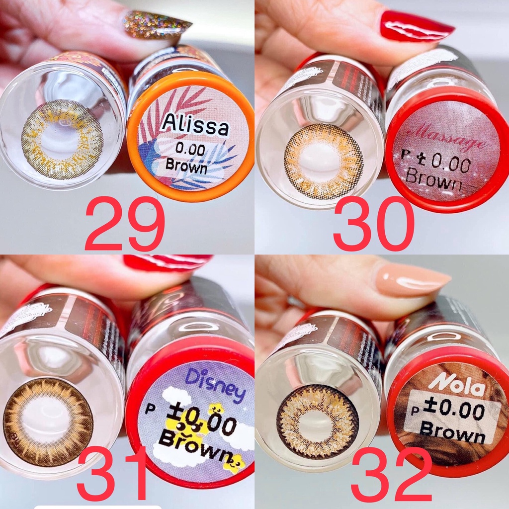 (FREE SHIP) Các mẫu lens Nâu_Brown Hot size giãn to_Kính giãn tròng to_Sam Eyes
