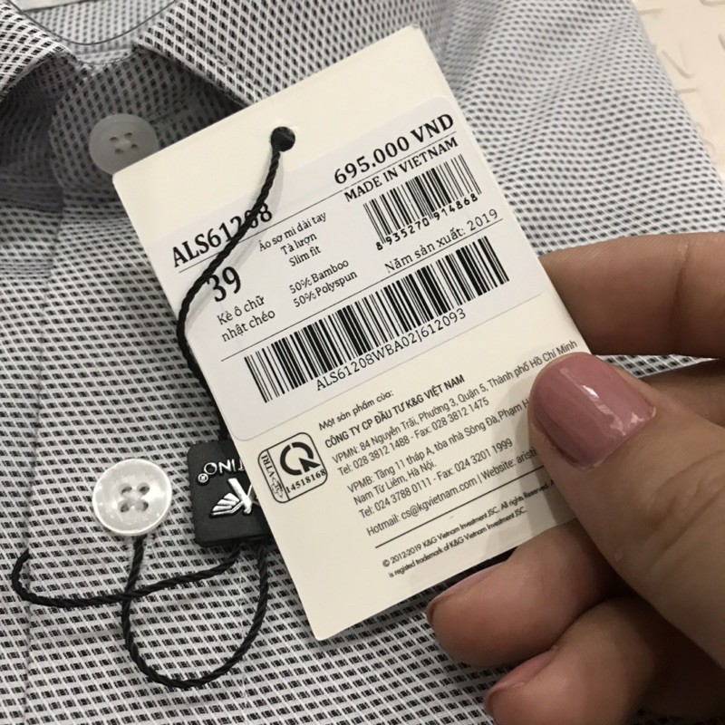 Áo sơ mi nam dài tay ARISTINO sợi tre dáng slim als61208