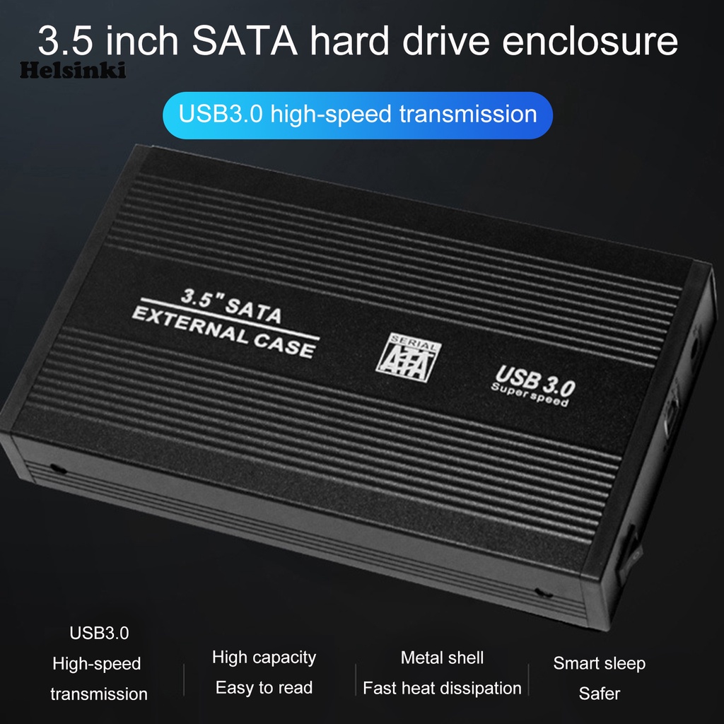 HLS 3.5-Inch SATA Drive Enclosure Black USB 3.0 2.0 HDD Enclosure 5Gbps