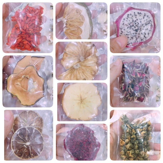 30 gói trà hoa quả sấy detox sỉ sll tặng kèm bình 600ml và túi vải