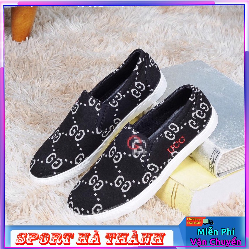 Giày lười thời trang vải nam - GGG họa tiết