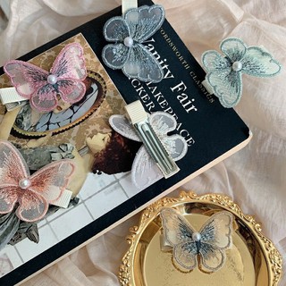 Kẹp Tóc Bướm Vải Đính Ngọc 🦋