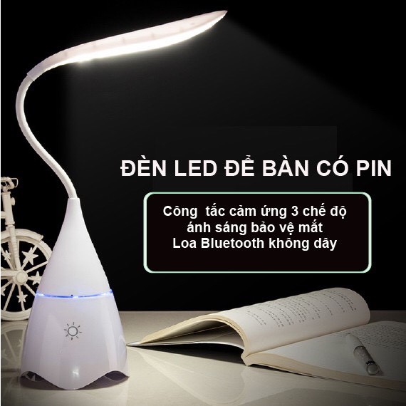 Đèn LED Để Bàn Bluetooth - Hỗ Trợ Nghe Nhạc Âm Bass Tốt - Tích Hợp Giọng Nói - Khe Cắm Thẻ Nhớ - Chống Cận Thị - K1037