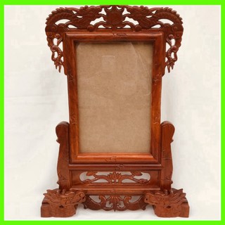 Khung Ảnh Thờ Đục Rồng Trầu Bằng Gỗ 4 cỡ ảnh thờ