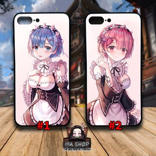 Ốp lưng Rem & Ram - Re zero - Ốp Lưng Anime  I.phone 5s 6 6s 6s+ 7+8+ X Xs Xr 11 11 pro max 12 12 pro max