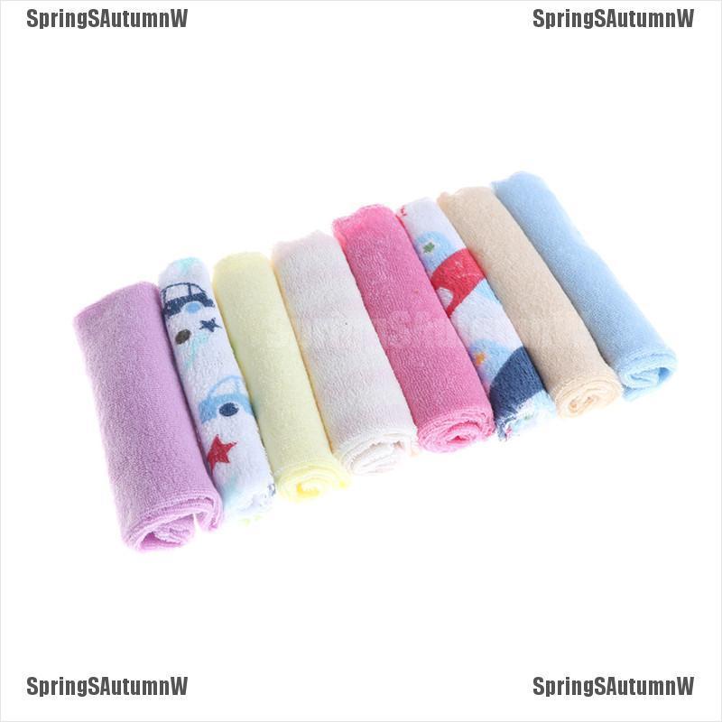 Set 8 Khăn Lau Mặt Vải Cotton Dành Cho Bé Sơ Sinh