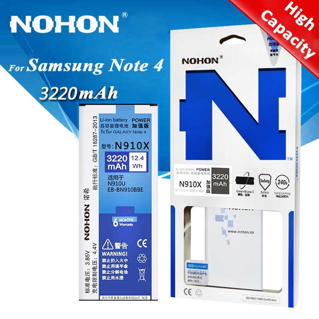 Pin Nohon note4 N910X - Pin cực tốt dành cho note4 - Bảo hành 6 tháng