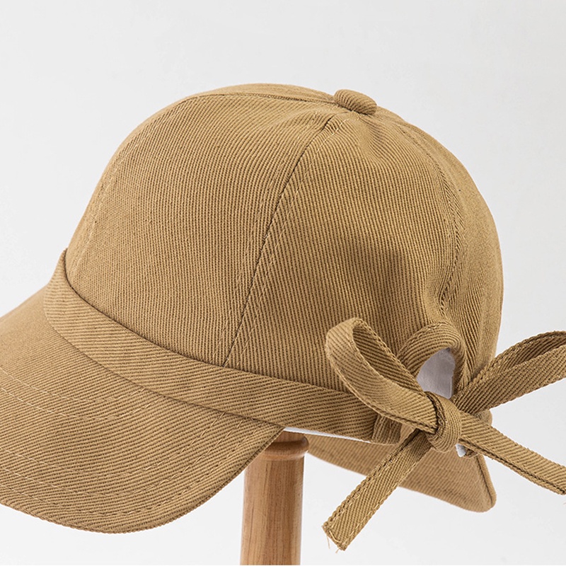 Mũ Lưỡi Trai Cotton Vành Rộng Thắt Nơ Xinh Xắn