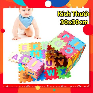 Bộ thảm xốp trải sàn 26 chữ cái lắp ghép, mỗi miếng 30x30cm, bé học nhận biết