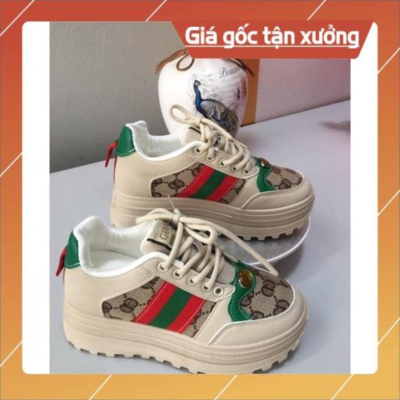 Giầy đế độn nâng chiều cao 8cm phong cách thể thao hàng nhập cao cấp+Ảnh thật