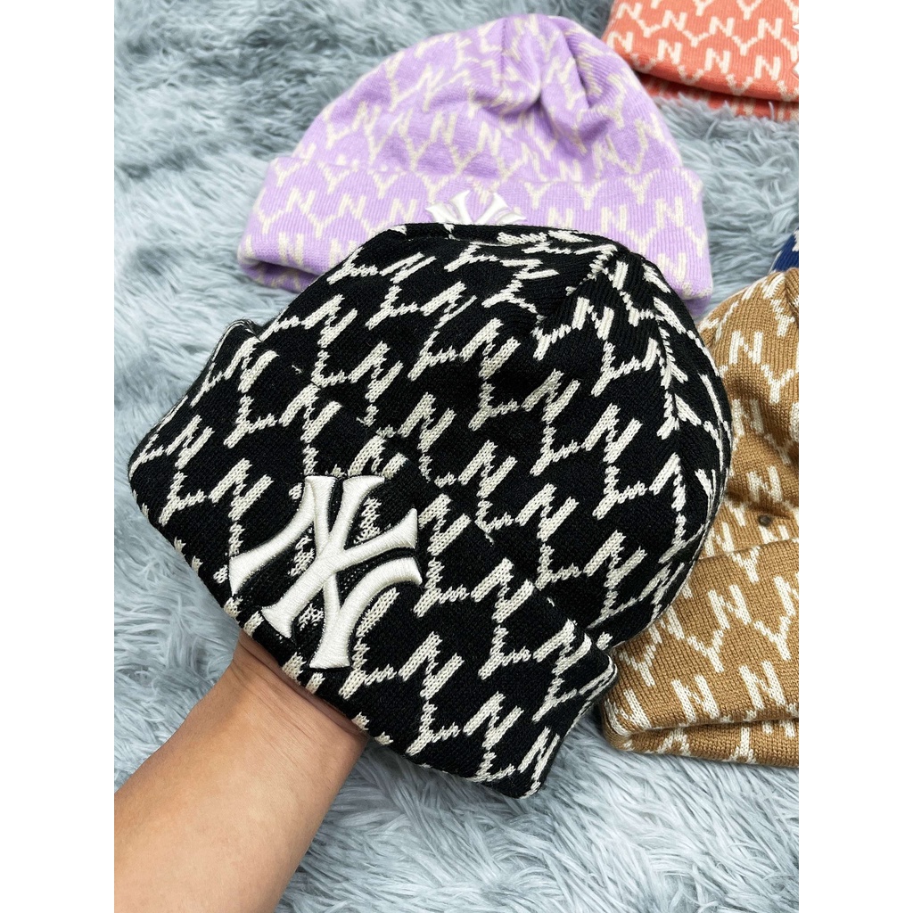 Mũ Len Thời Trang Thêu NY Monogram Beanie N72