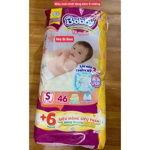 [MẪU MỚI] Tã Quần Bobby S46 miếng mẫu mới nhất cho bé 4-8kg