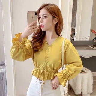 Áo kiểu voan phối ren