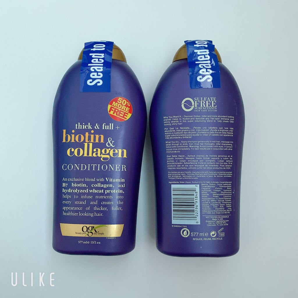 (CHÍNH HÃNG)Dầu Gội Hoặc Xả Chống Rụng Tóc Biotin Collagen 577ml | BigBuy360 - bigbuy360.vn