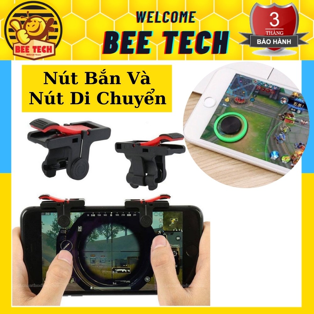 Combo nút hỗ trợ di chuyển tự hút  + nút bắn PUBG, ROS,Freefire cho điện thoại - Beetech