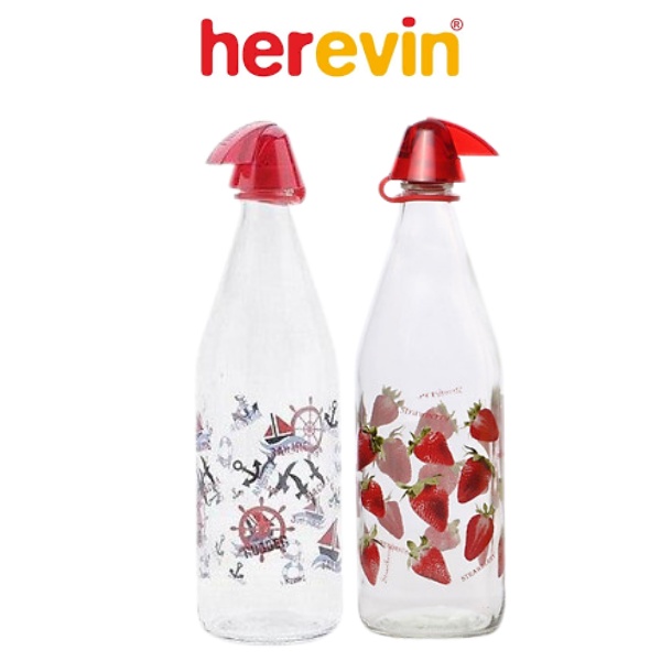 Bộ 3 Chai Nước Thuỷ Tinh Herevin Decor 1L - HECH111601-205 [GIAO MÀU NGẪU NHIÊN]