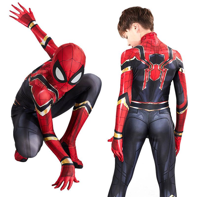 Bộ Áo Liền Quần Bodysuit Hóa Trang Nhân Vật Siêu Anh Hùng Người Nhện Spider Man Dành Cho Người Lớn Và Trẻ Em