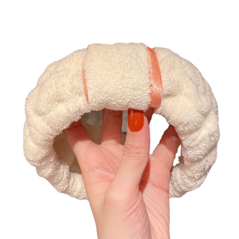 Băng Đô Nhung San Hô Thấm Hút Tốt Dùng Rửa Mặt/ Trang Điểm Tiện Dụng