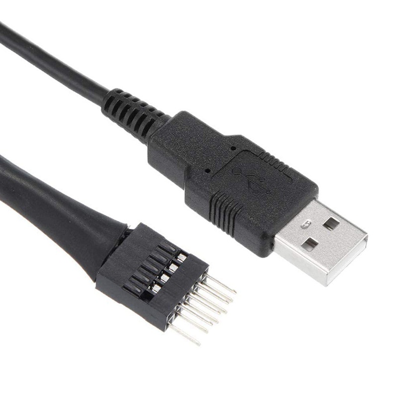 2 cái 20 cm 9 chân Nam sang USB bên ngoài một cáp mở rộng dữ liệu bên trong bo mạch chủ PC đực