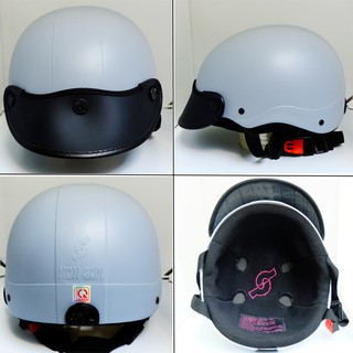 MŨ BẢO HIỂM 1/2 SƠN NHÁM (MÀU XÁM) XỐP, LÓT, QUAI, KHOÁ, NÓN LOẠI 1 CAO CẤP