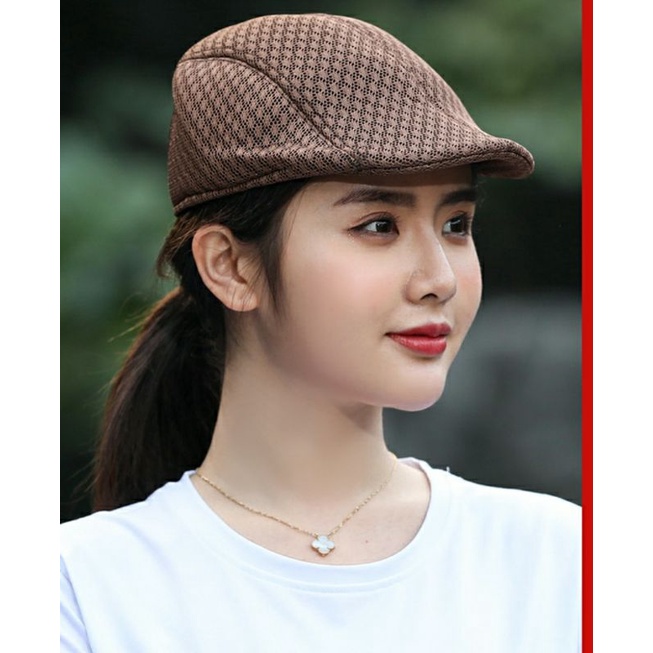 Nón beret lưỡi trai mỏ vịt mũ bê rê thoáng mát nam nữ Lh 0917399527