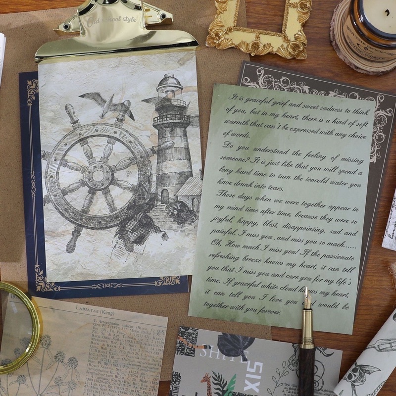 Set Mix 5/10/20 Tờ Giấy Nền Vintage Retro Cổ Điển Trang Trí Sổ BulletJournal Phụ Kiện Decor Chụp Ảnh