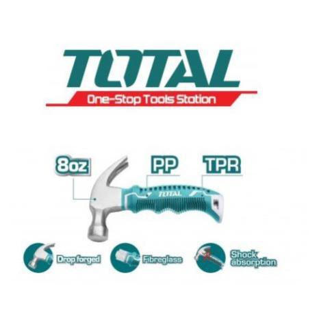 Total Búa nhổ đinh cán ngắn 8oz 220g THTM7386D
