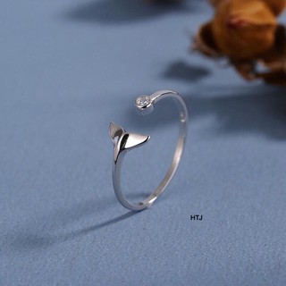Nhẫn đuôi cá dáng hở - Nhẫn bạc ta