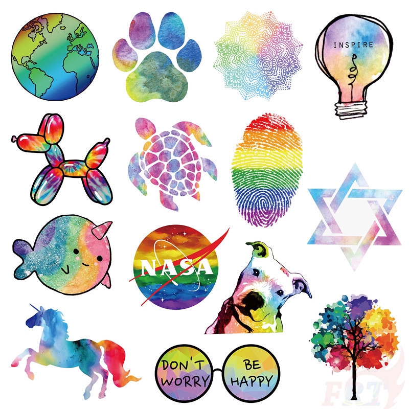 ❉ Hello！Let's Rainbow Series 03 Colorful Life Stickers ❉ 50Pcs/Set DIY Fashion Mixed Luggage Laptop Skateboard Decals Doodle Stickers