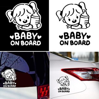 ⏲Phim hoạt hình cho bé trên tàu Cô gái nhỏ có bình sữa Nhãn dán cửa sổ ô tô Decal