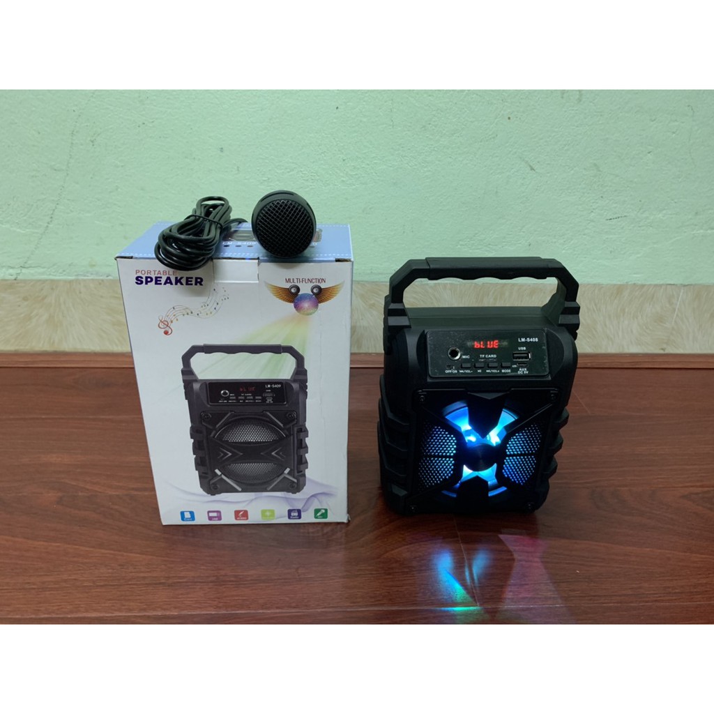 (RẺ MÀ CHẤT - LOA XÁCH TAY KARAOKE) Loa Bluetooth Hát Karaoke LM - 408/409/410 Tặng Kèm Mic hát ( ảnh thật sản phẩm)