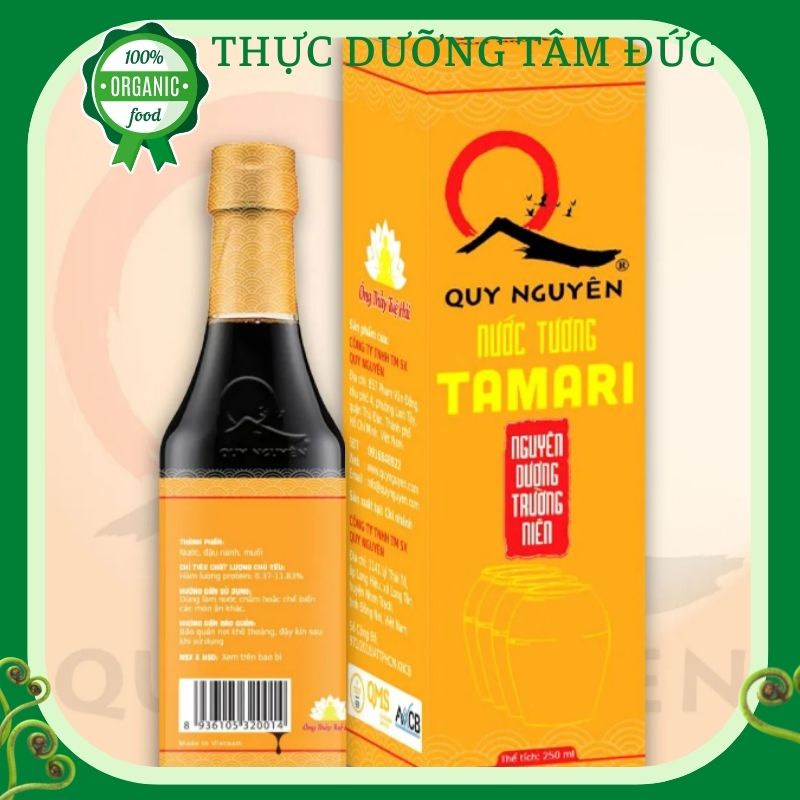 Nước tương Tamari Quy Nguyên Ông Thầy Tuệ Hải chai 250ml -