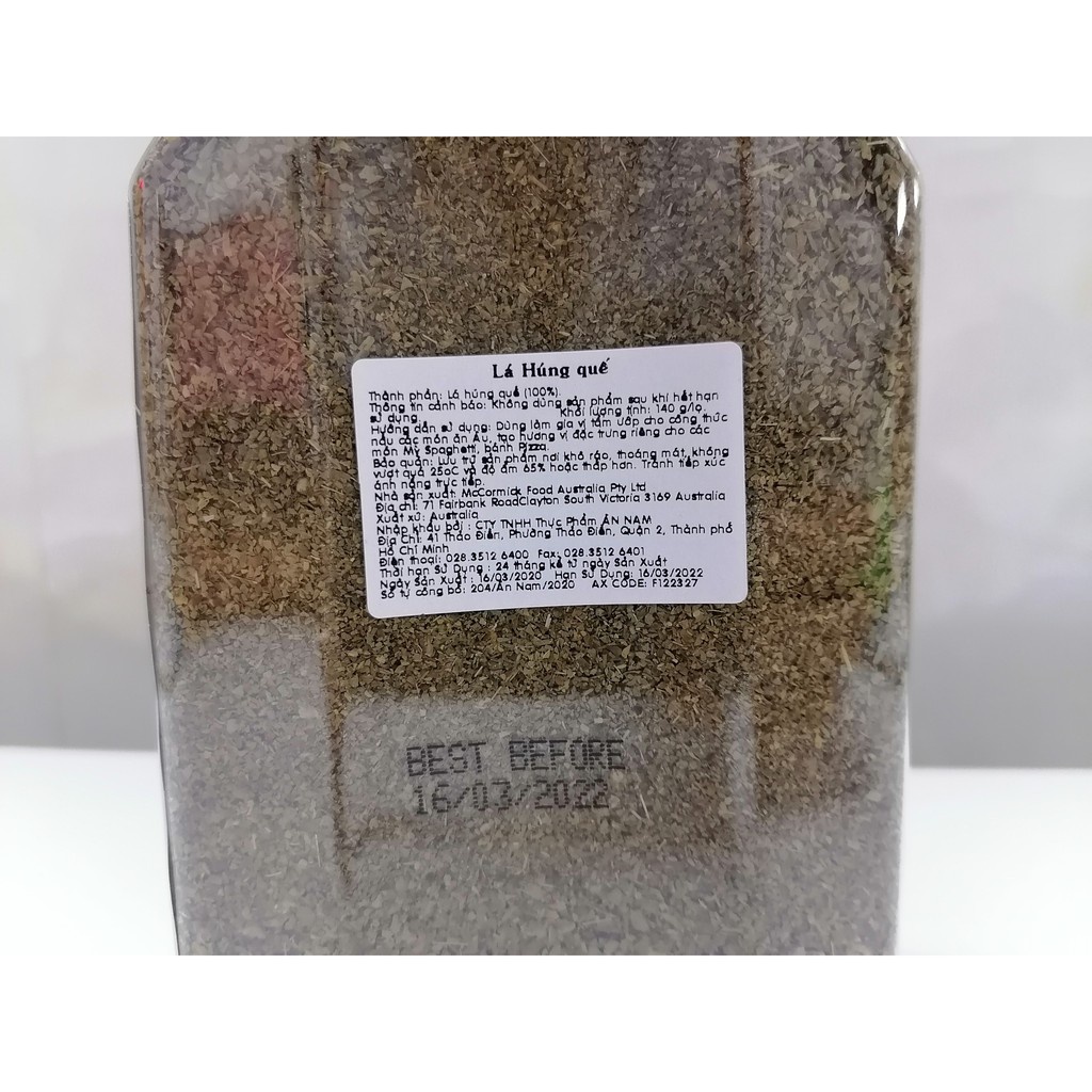 Lá Húng quế – Mc Cormick Basil Leaves 140g