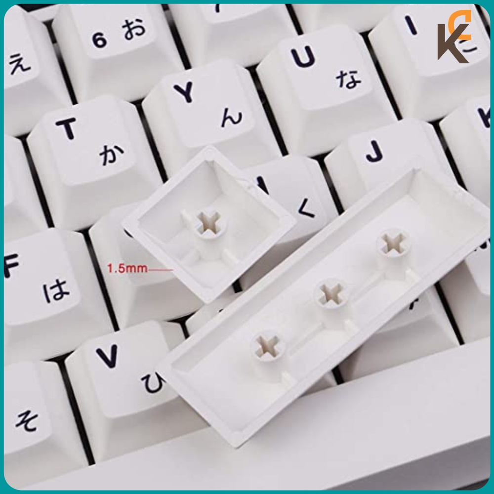 Keycap Minimalist Song Ngữ Anh Nhật PBT Cherry 125 Nút Dành Cho Bàn Phím Cơ