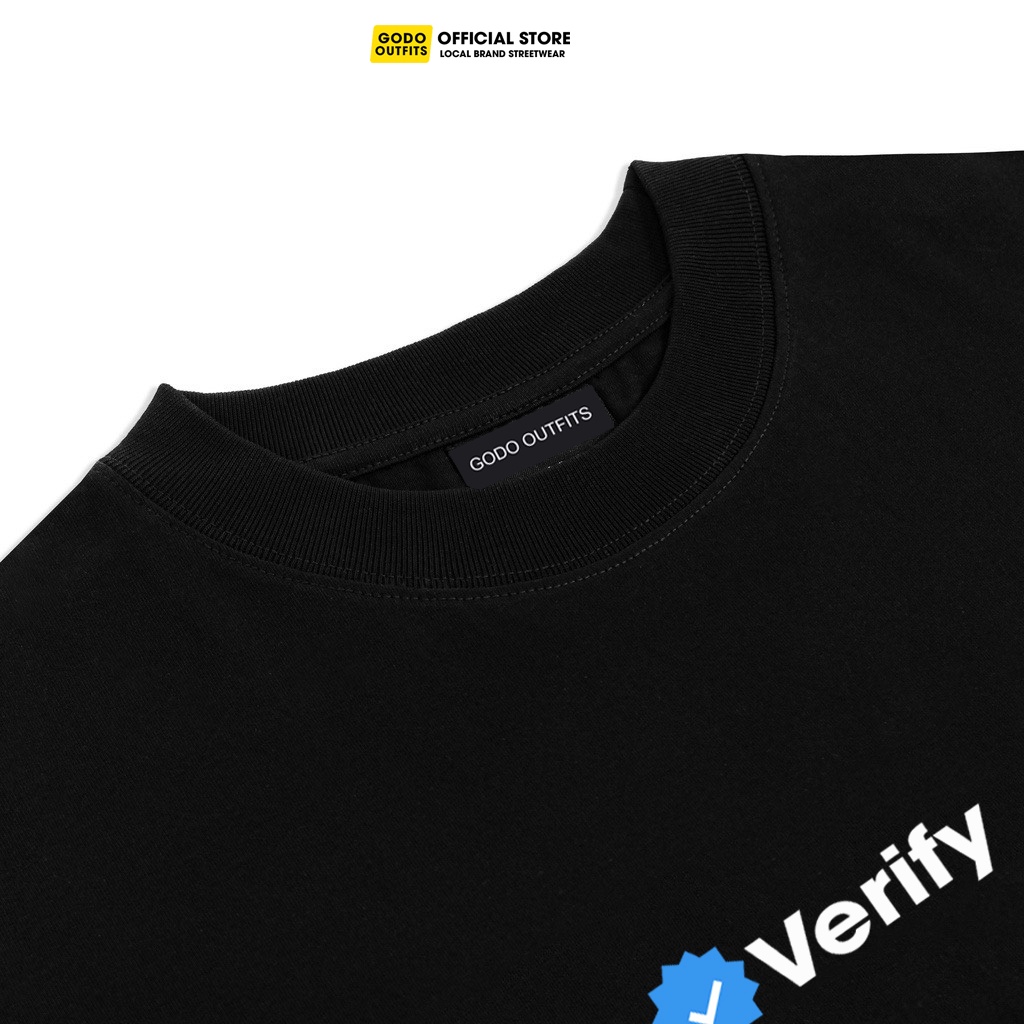 Áo thun tay lỡ Unisex form rộng local brand GODO OUTFITS IN VERIFY AT125,áo phông unisex primeum cotton 100%