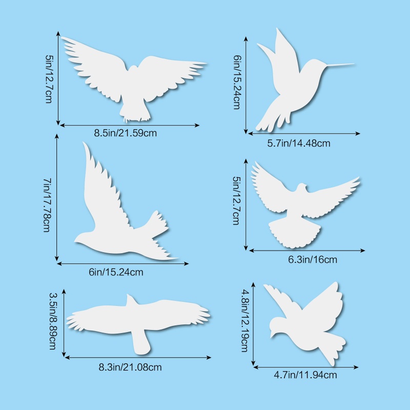 Set 4 Tờ 4 / 16 Miếng Dán Cửa Kính / Cửa Sổ / Cửa Ra Vào / Văn Phòng Chống Va Chạm In Họa