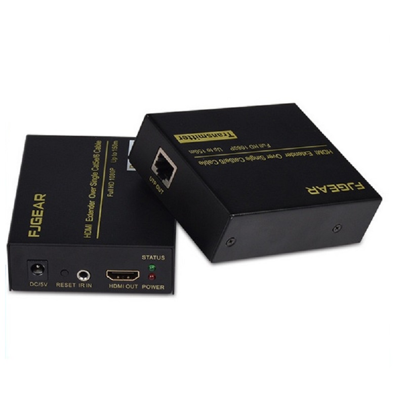 Thiết bị khuếch đại HDMI Extender lên đến 150m bằng cáp mạng CAT5E/6 FJGEAR FJ-150 Chính hãng