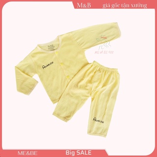 Đồ bộ dài tay tăm tre AVA cotton giấy cho bé trai gái trẻ sơ sinh cúc cài vai cho bé từ 3-15kg M&B shop