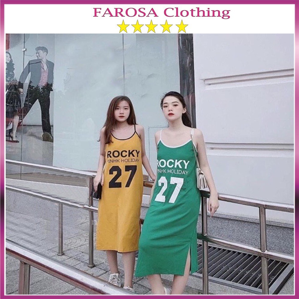Váy Hai Dây dáng Suông FAROSA In Họa Tiết Số 27