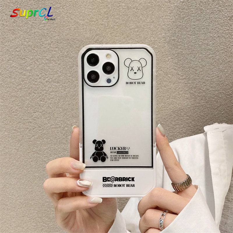 Ốp Điện Thoại Silicone Chống Sốc in Hình Gấu 2 Trong 1 Cho iPhone 13 12 11 Pro XS Max X XR 7 8 Plus