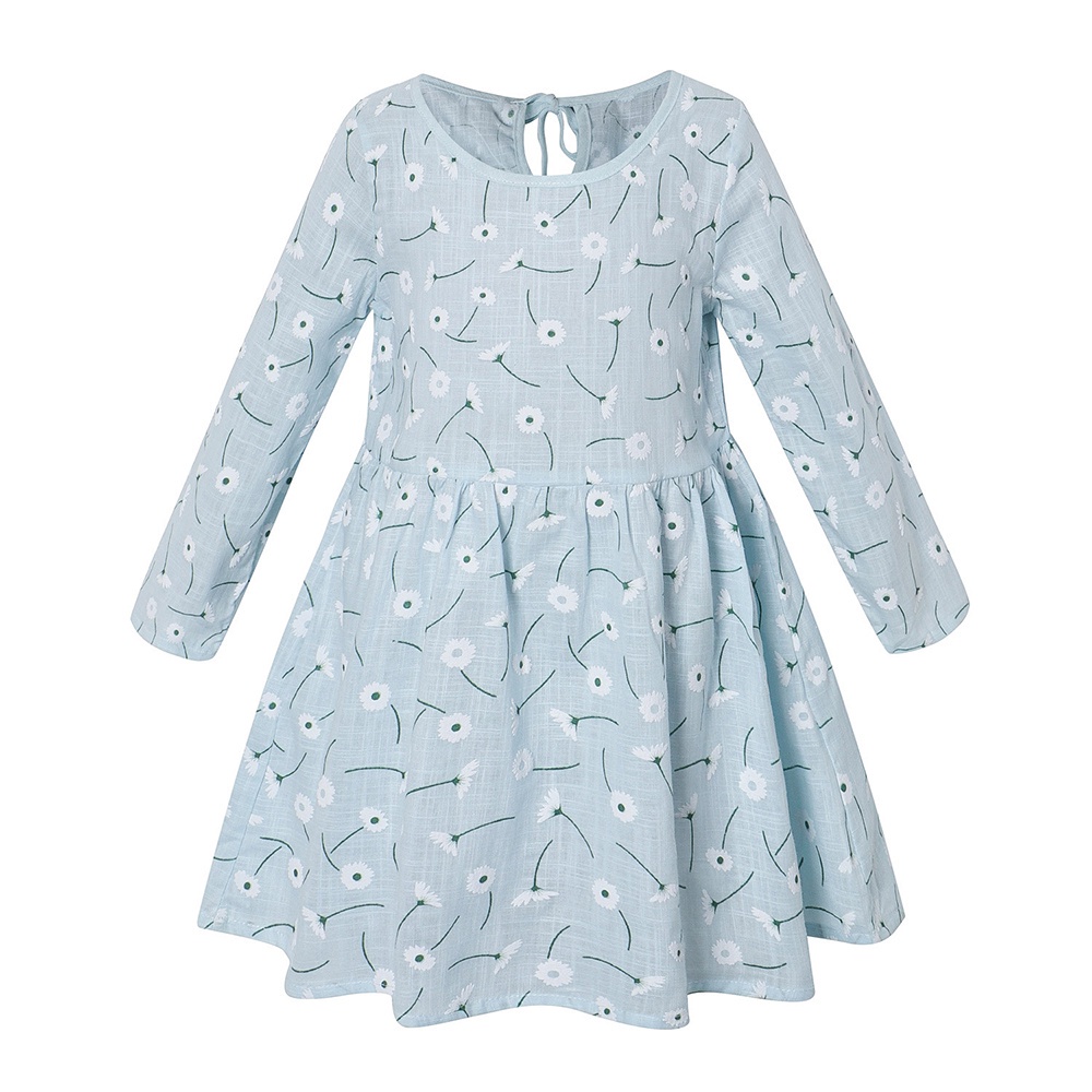 Váy Công Chúa Bé gái Dài Tay Hàng Có Sẵn Đầm Tay Dài In Họa Tiết Cho Bé Dự Tiệc Ngày Lễ Hội