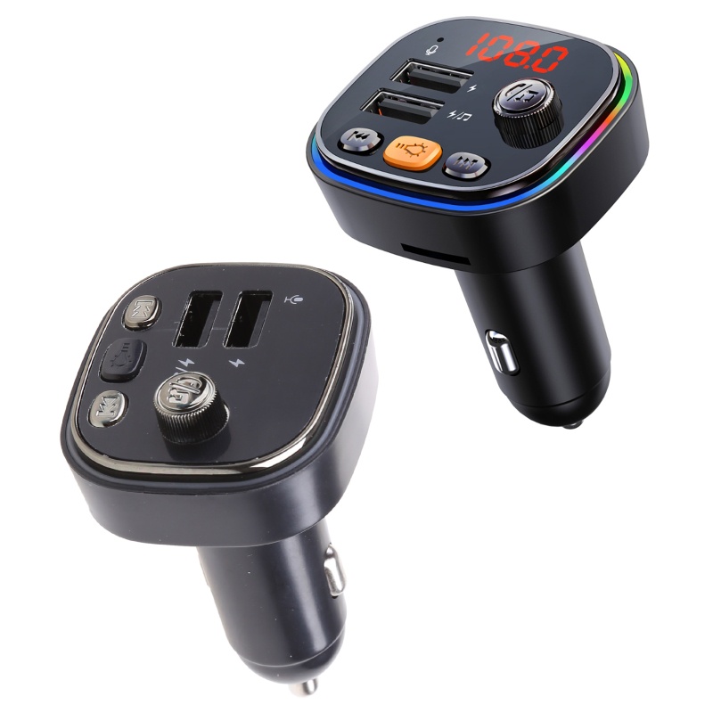 Máy Nghe Nhạc Mini 12-24V Hai Cổng USB Sạc Điện Thoại Rảnh Tay Cho Xe Hơi